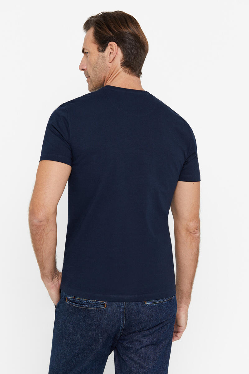 Cortefiel Essential T-shirt with pocket Navy