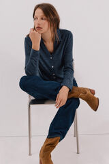 Cortefiel Jersey-knit knit shirt Navy