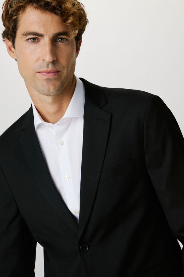 Selected Americana de traje Slim Fit confeccionada con materiales reciclados. Negro