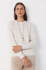 Cortefiel Combined knit jumper Beige