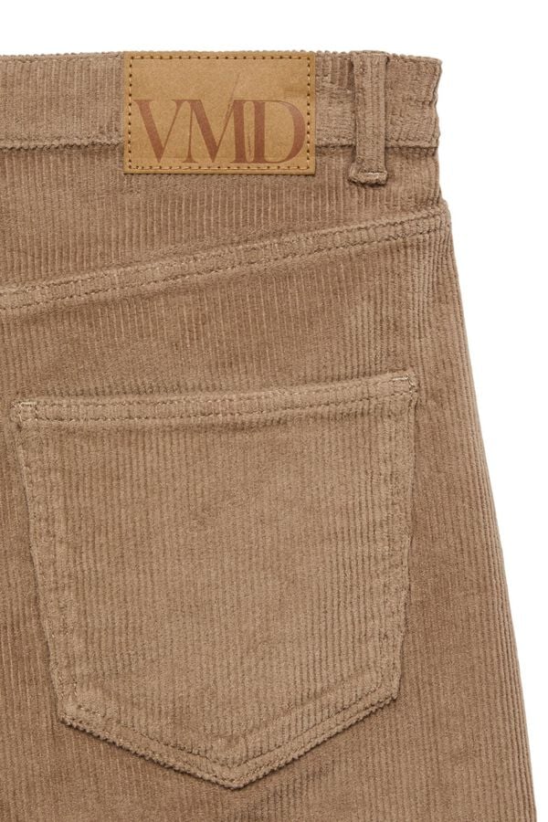 Vero Moda Cal&ccedil;a larga de bombazina Castanho