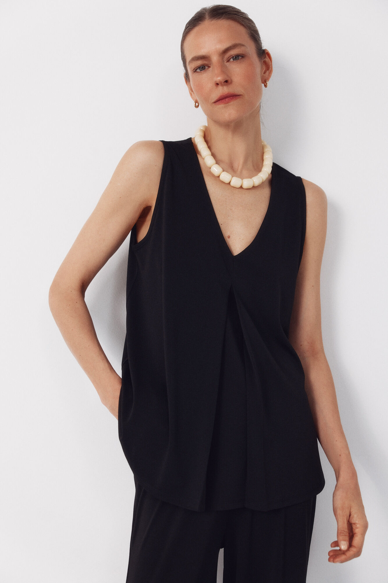 Cortefiel Long pleated top