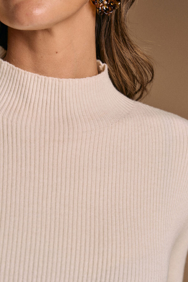 Polín Et Moi Vestido midi de malha Marta Ecru