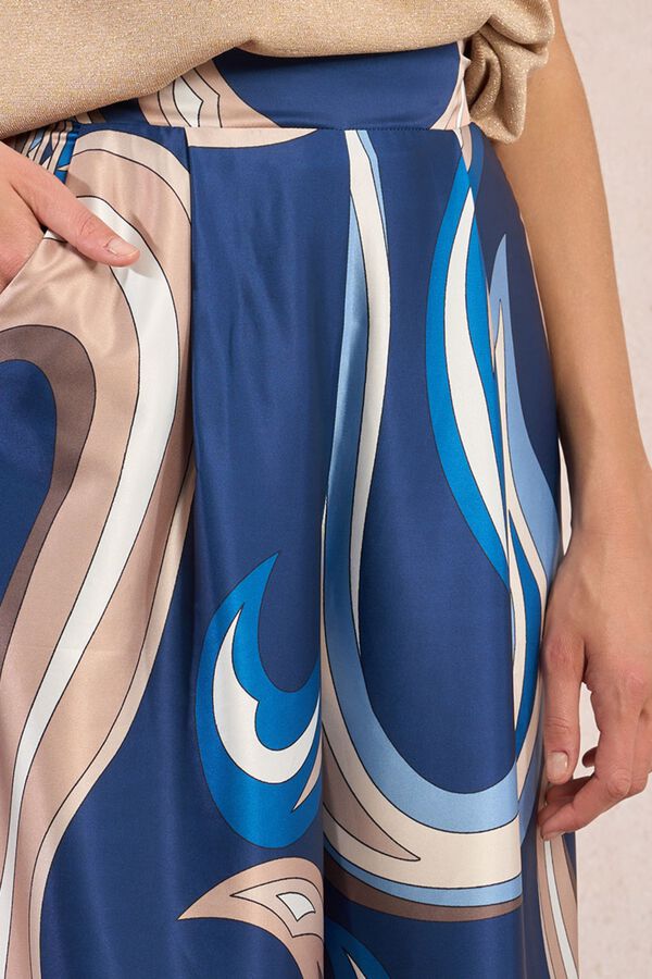 Molly Bracken Cal&ccedil;a de mulher comprida larga estampada Azul