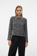Vero Moda Camiseta manga comprida com lantejoulas Cinzento