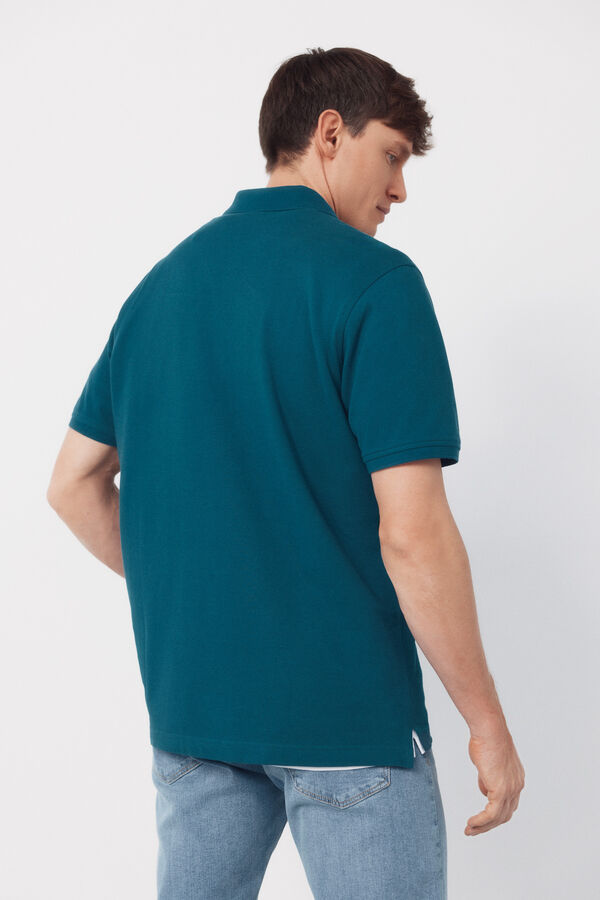Cortefiel Polo básico piqué Azul