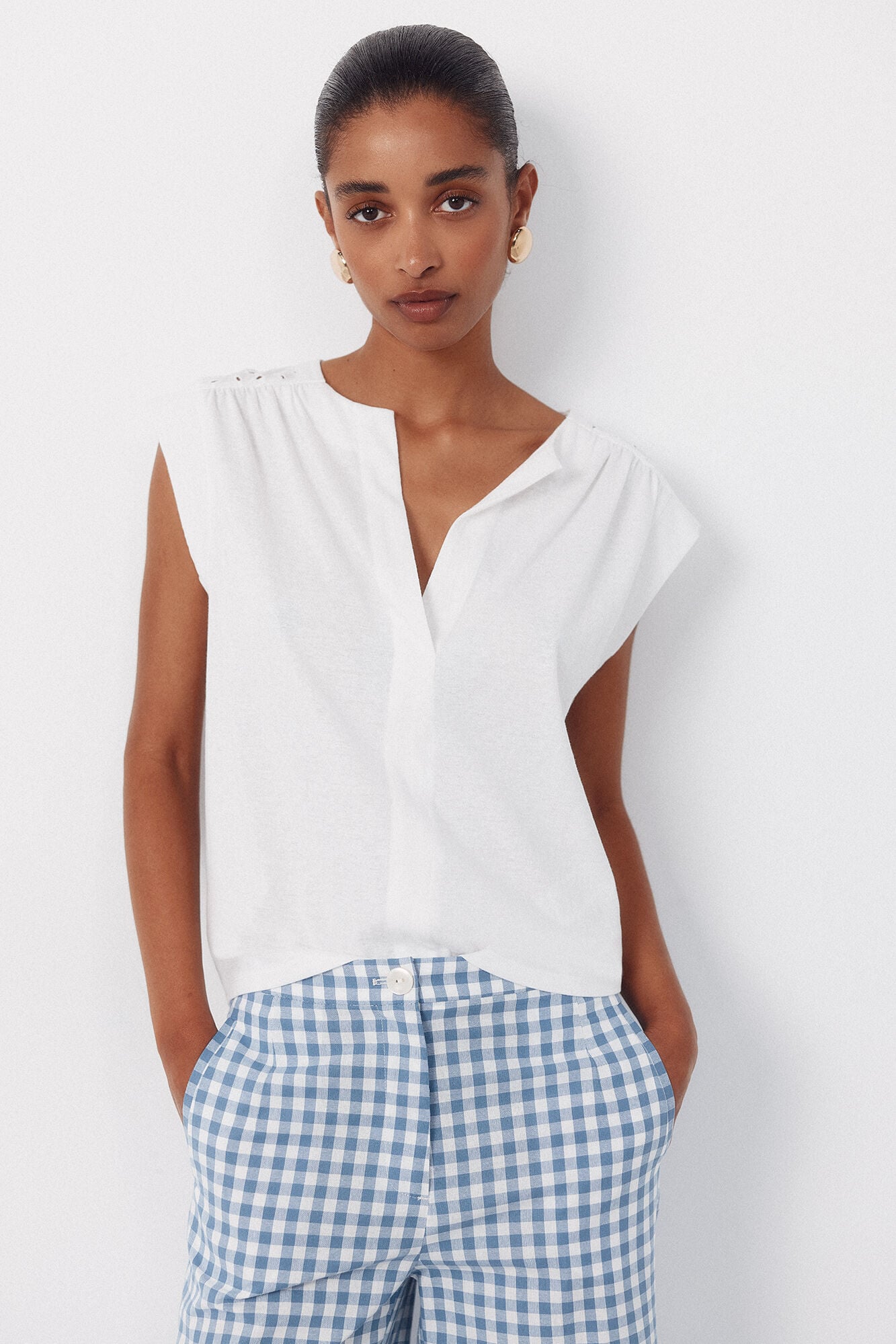 Cortefiel Embroidered back yoke t-shirt