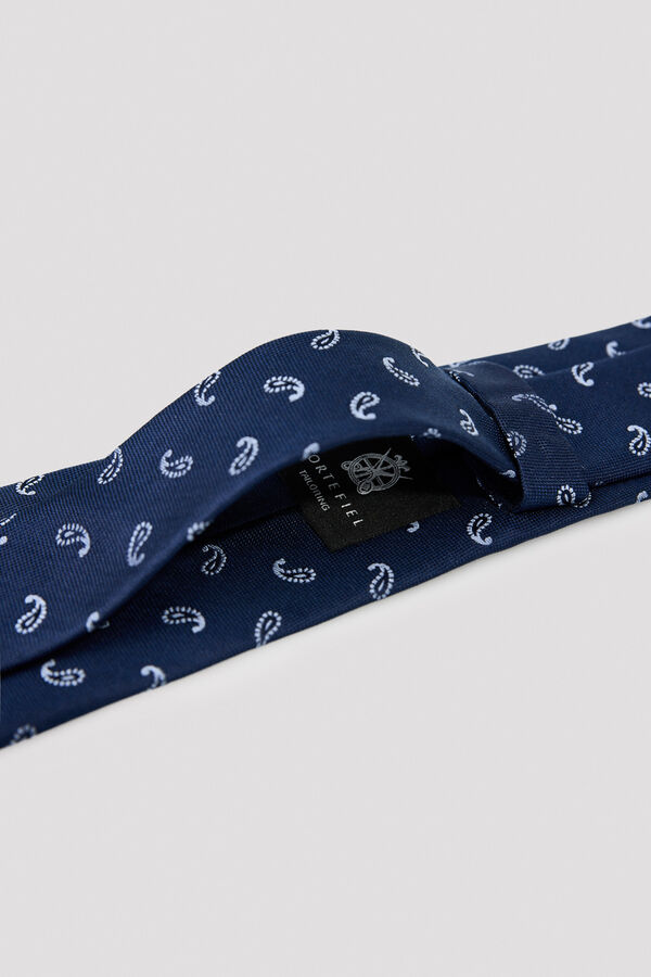Cortefiel NATURAL silk tie Navy