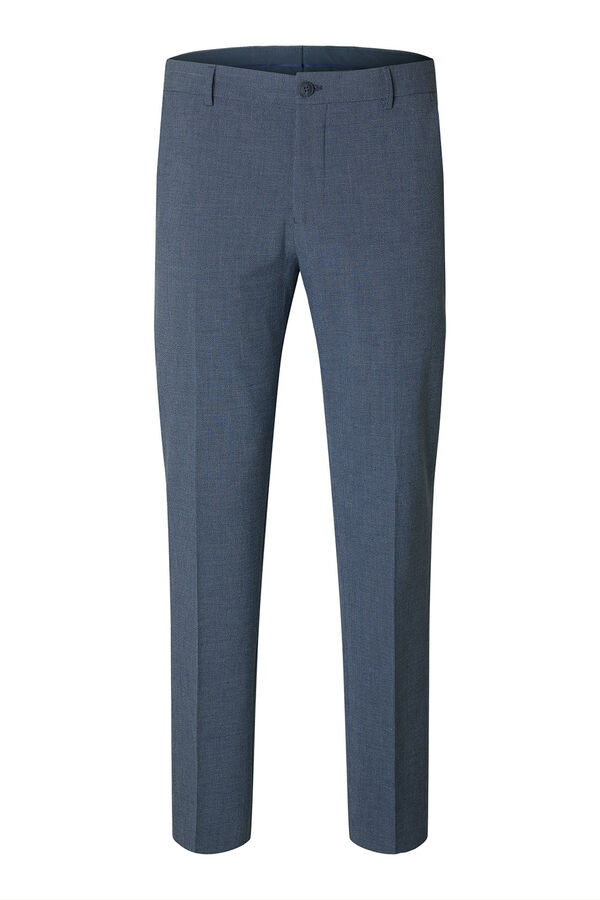 Selected Pantalón de traje Slim Fit confeccionado con materiales reciclados. Azul