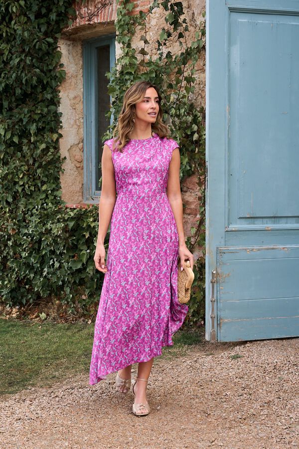 Pol&iacute;n Et Moi Vestido estampado Pen&eacute;lope Roxo