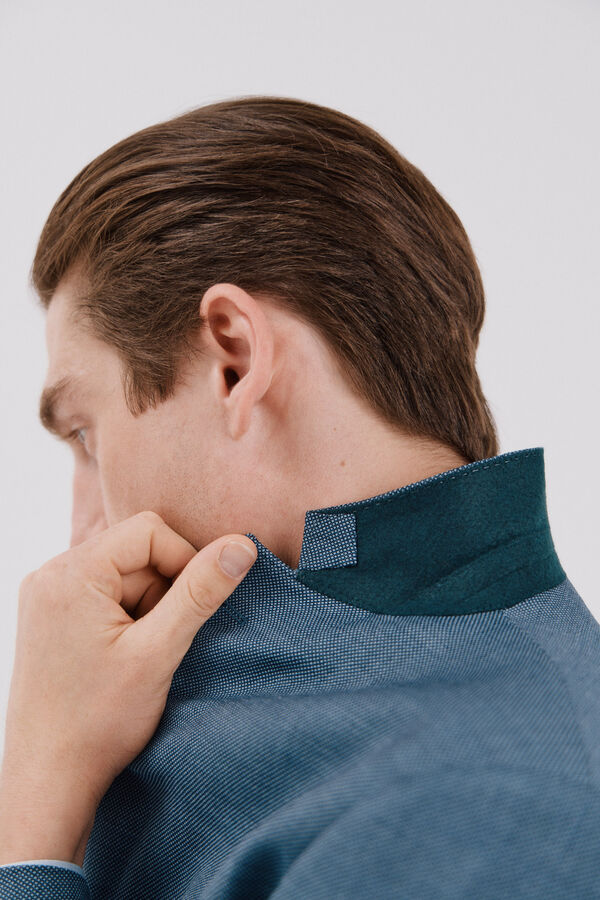 Cortefiel Coolmax® birdseye weave blazer Blue