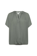 Cortefiel Blusa acetinada de manga curta Verde
