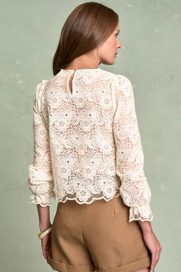 Polín Et Moi Blusa de renda Ferrara Ecru