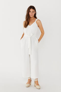 Cortefiel Long printed jumpsuit White