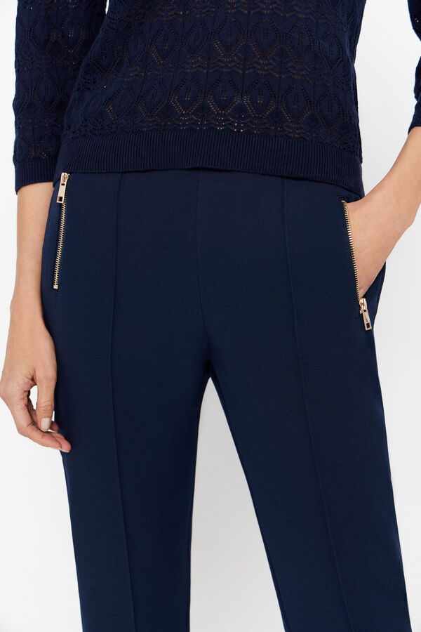 Cortefiel Skinny trousers with zips Navy