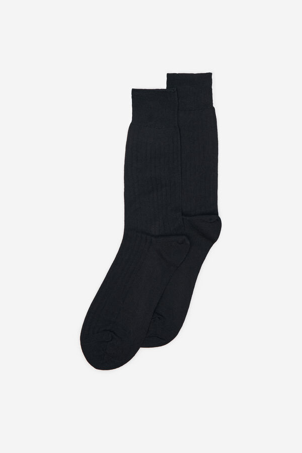 Cortefiel Plain dress socks Black