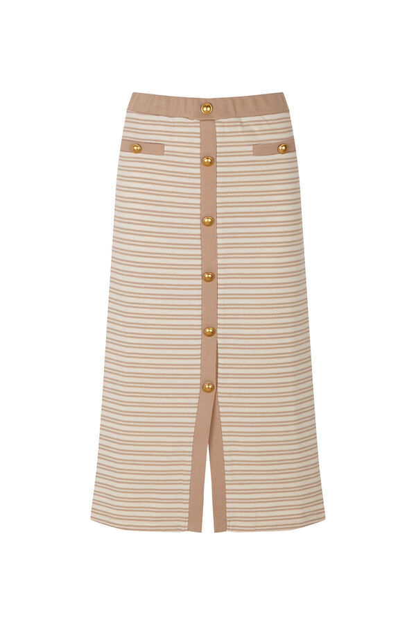 Cortefiel Jersey-knit -up buttons Printed white