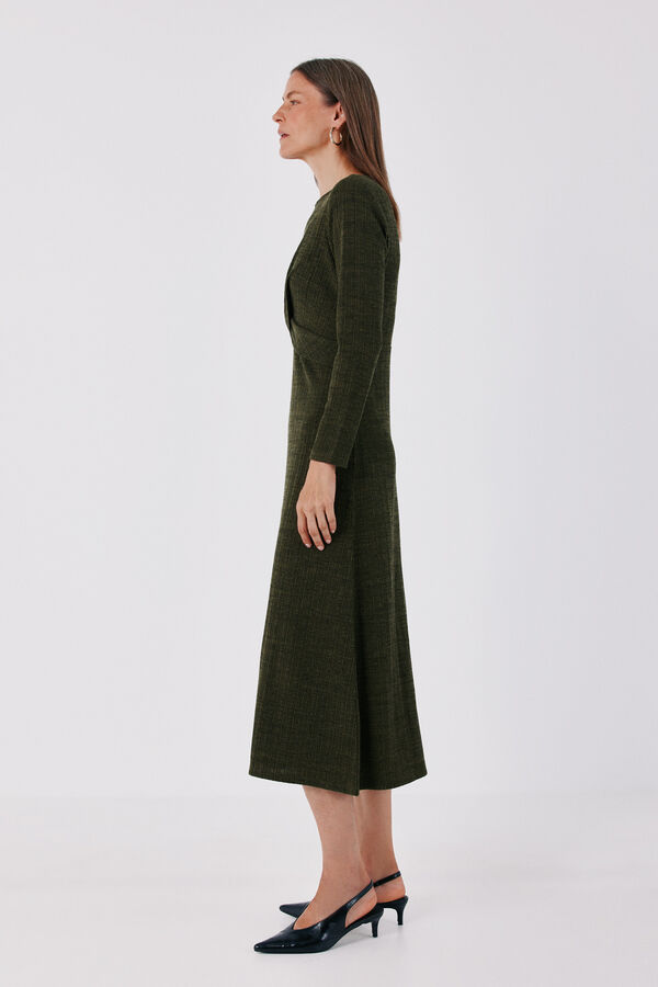 Cortefiel Knot waist dress Kaki