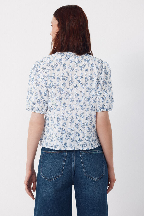 Cortefiel gingham blouse Printed white