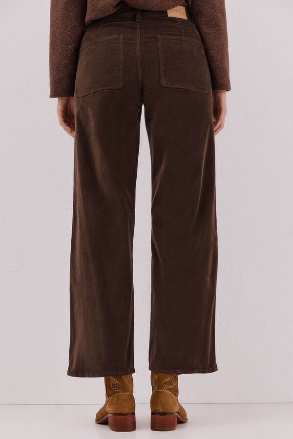 Cortefiel Pantalones Marine Velvet Dark brown