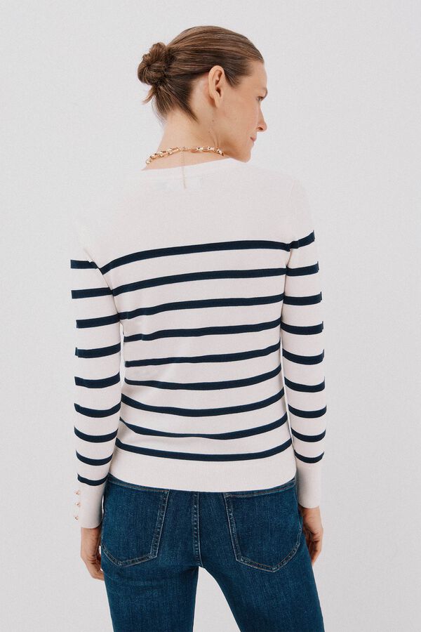Cortefiel Short-sleeved jumper Ivory