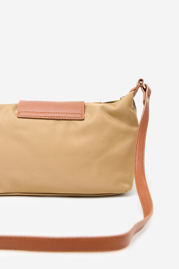 Cortefiel Nylon shoulder bag Nude