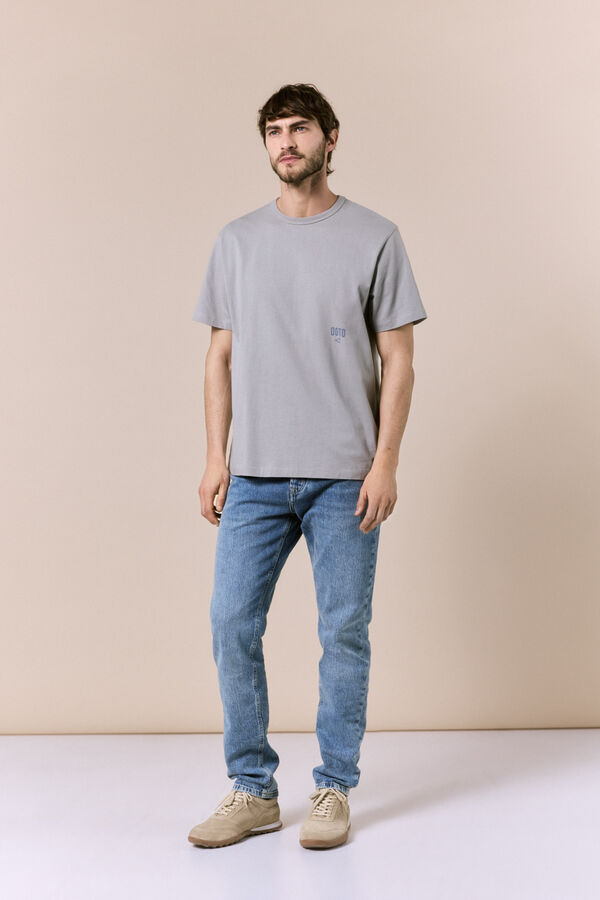 OOTO T-shirt lavada com logo Cinzento