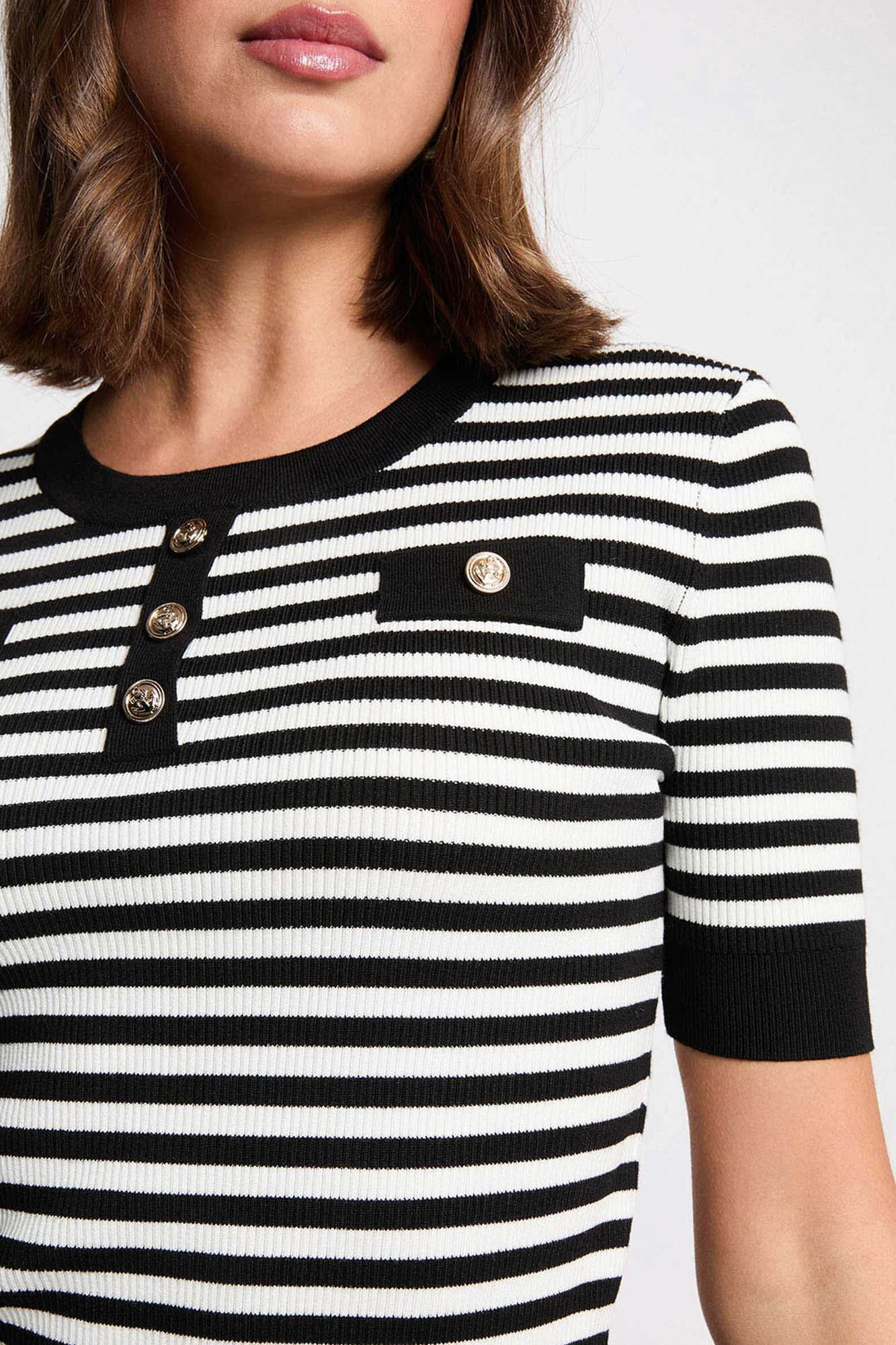 Morgan Striped short sleeve jumper