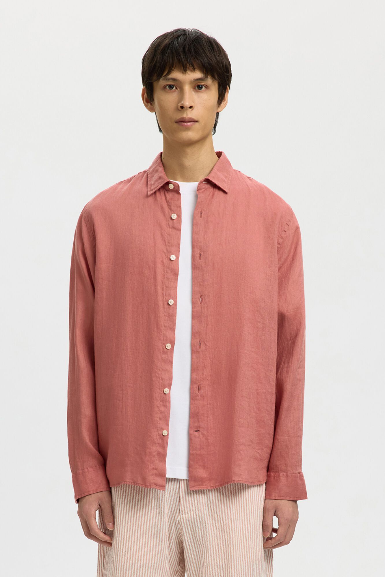 Selected Camisa de manga larga lino