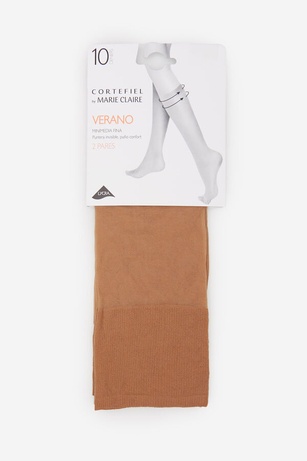 Cortefiel 10 denier knee-high pop socks Beige