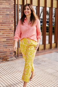 Cortefiel Printed trousers Printed yellow