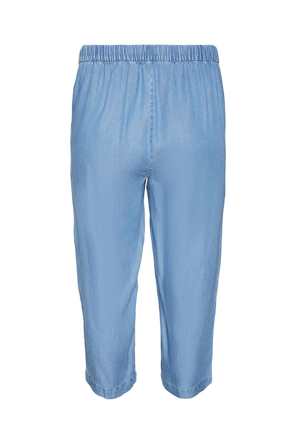 Cortefiel Pantalones culotte Tencel talla grande Azul