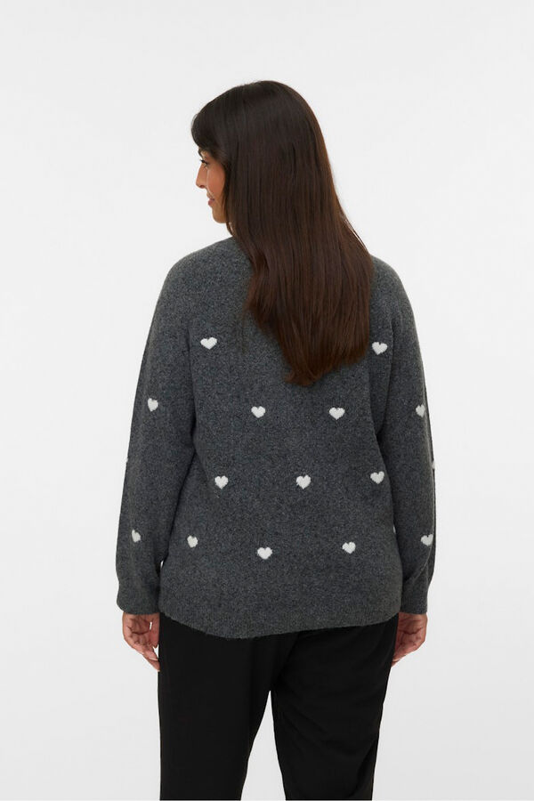 Vero Moda Curve Camisola plus size com gola redonda Cinzento