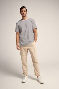 Cortefiel Essential men's t-shirt with mock turtleneck collar White