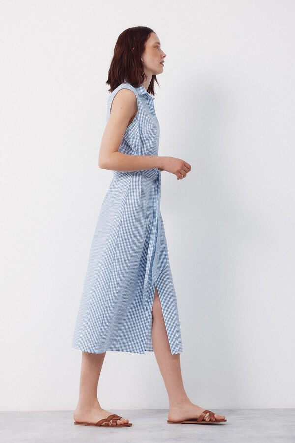 Cortefiel Gingham shirt dress Blue