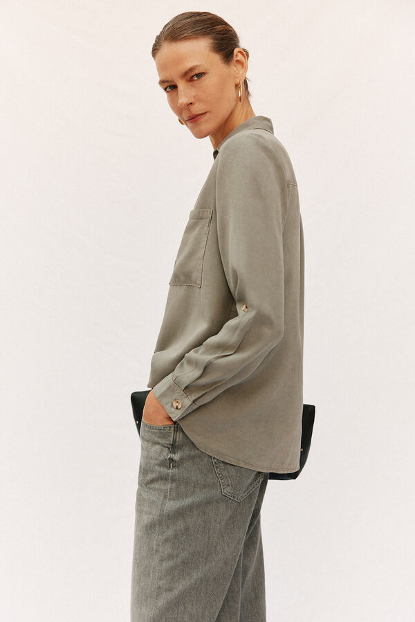 Cortefiel  tencel denim shirt Nude
