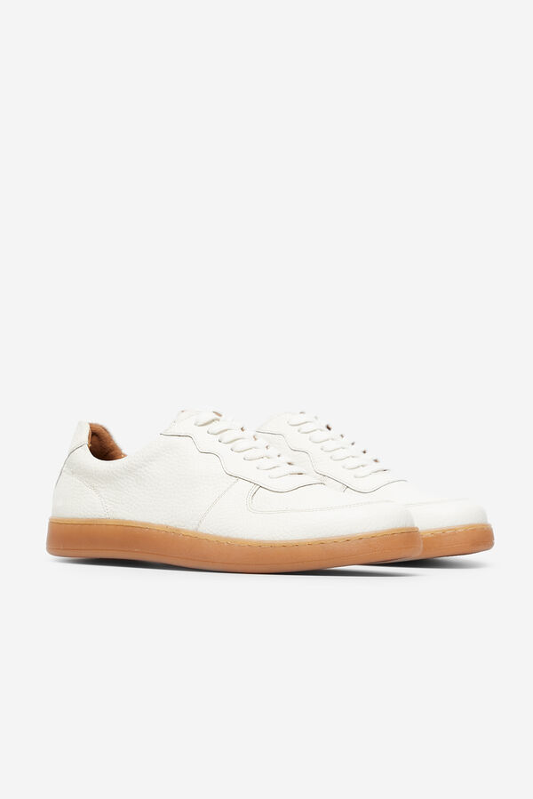 Cortefiel Casual leather trainer White