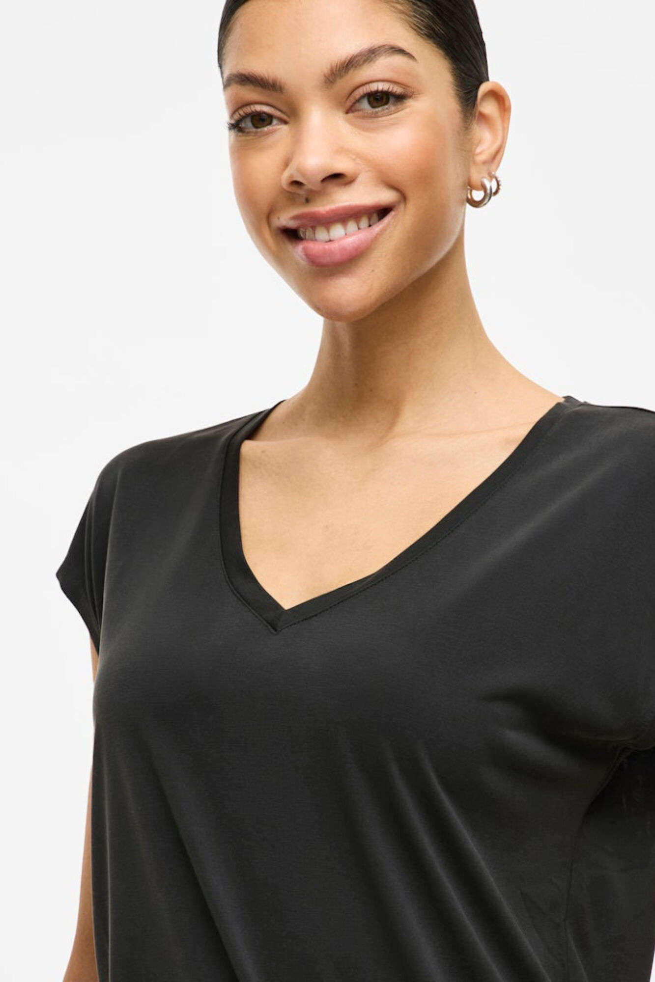 Vila Camiseta de mujer manga corta de viscosa