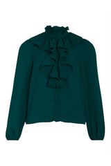 Vila Blusa de manga comprida com babados Azul