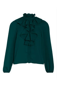 Vila Blusa de manga comprida com babados