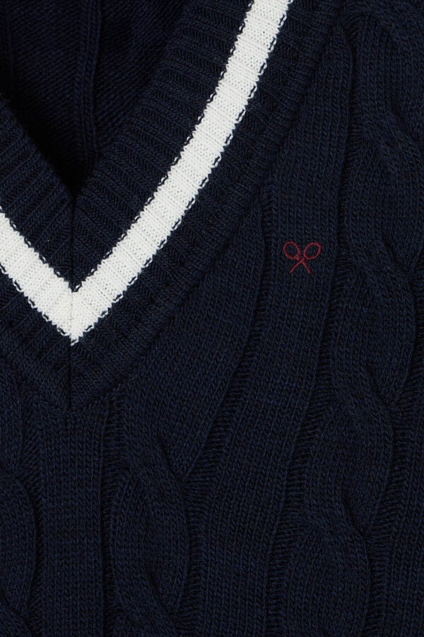 Silbon Classic college stripe jersey Navy