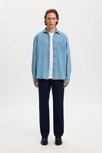 Selected Camisa de ganga leve 100% algod&atilde;o org&acirc;nico