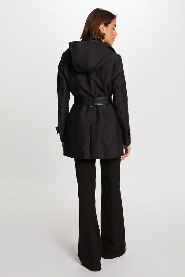 Morgan Gabardina com couro sintético Preto