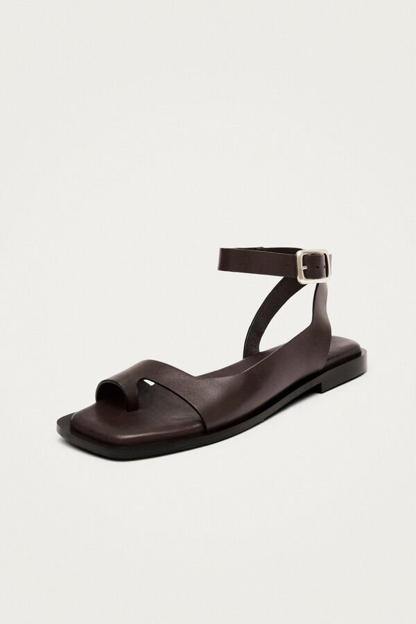 Alohas Leather sandals Tebas Dark brown