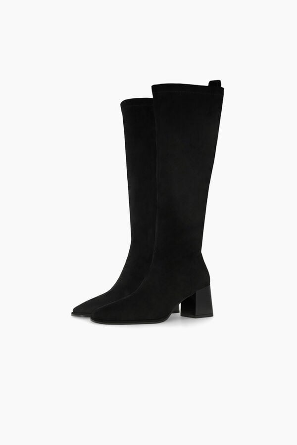 Lodi Suede boots with heels Black