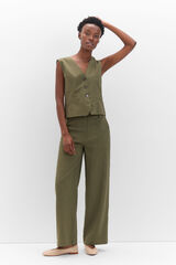 Cortefiel Wide leg cargo trousers Green