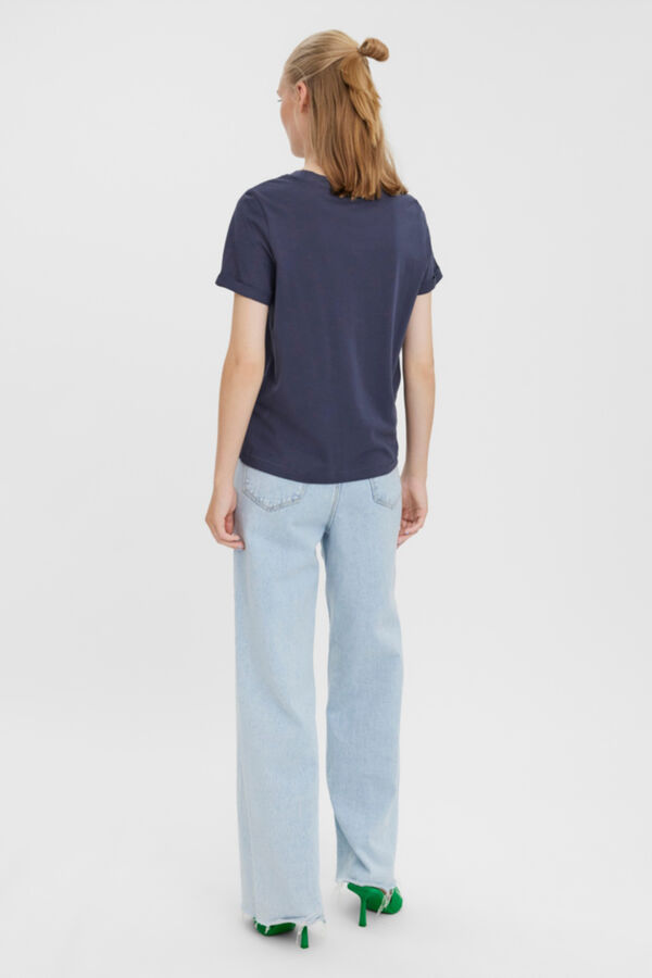 Cortefiel Essential short-sleeved T-shirt Blue