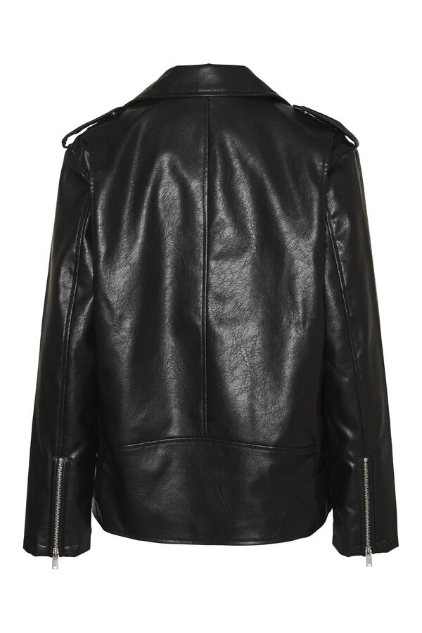 Vero Moda Blusão biker efeito pele  Preto