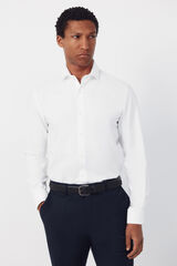 Cortefiel Camisa pu&ntilde;o gemelo slim fit f&aacute;cil plancha Blanco