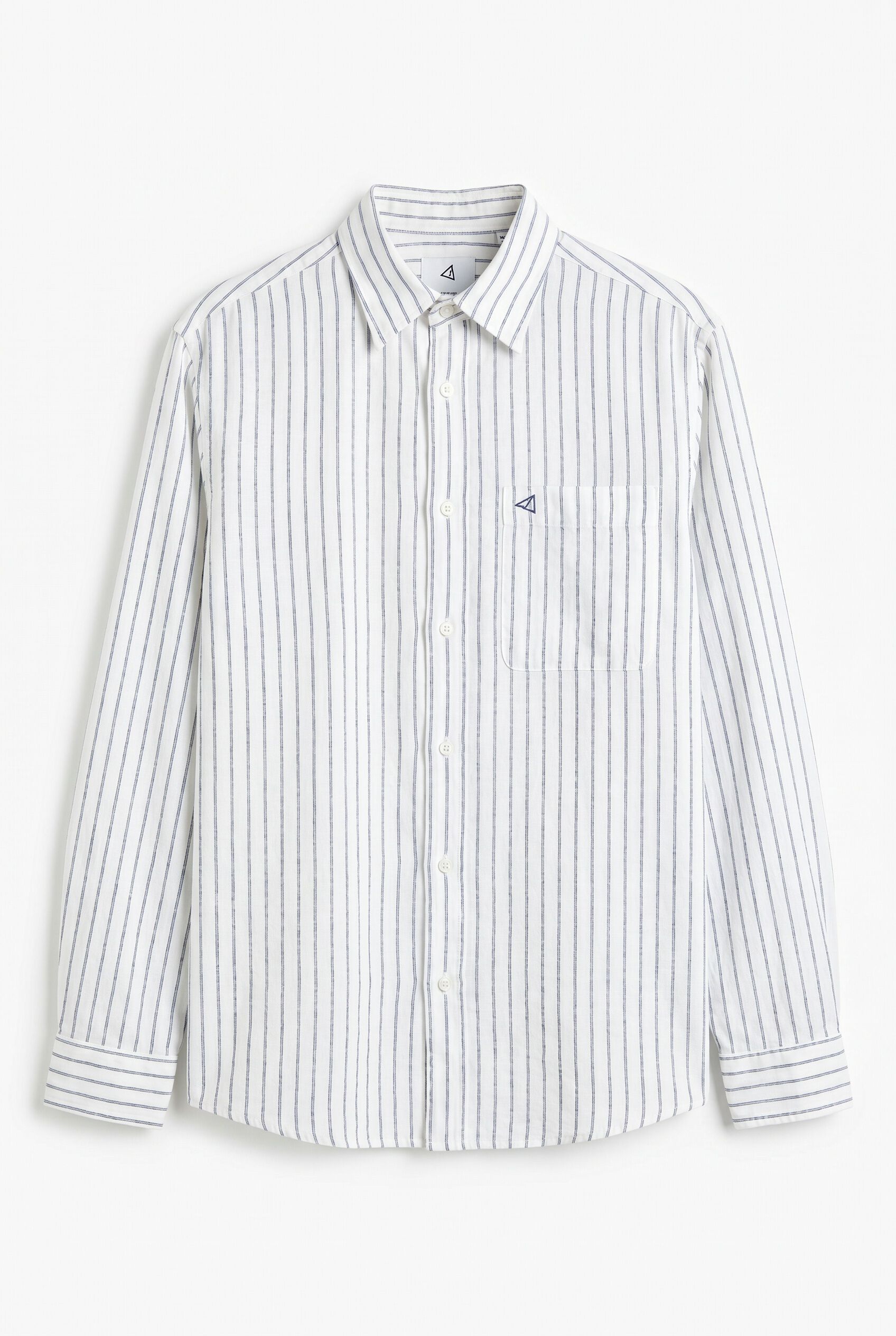 OOTO Camisa de linho de manga comprida &agrave;s riscas